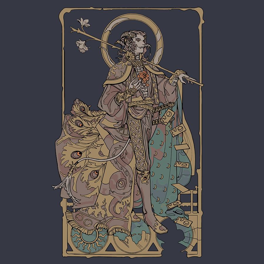 Mollymauk Tealeaf "Long May He Reign" T-shirt - Image 2